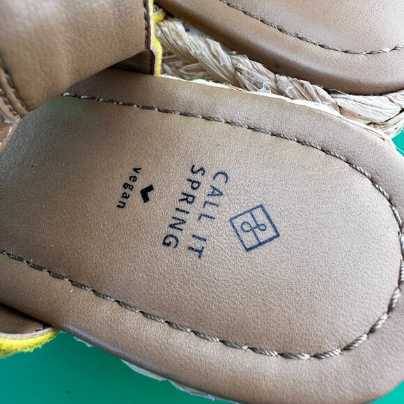 NWOT WOMEN'S "CALL IT SPRING" ANKLE STRAP PLATFORM WEDGE SANDAL YELLOW, SIZE 8 - Picture 10 of 10